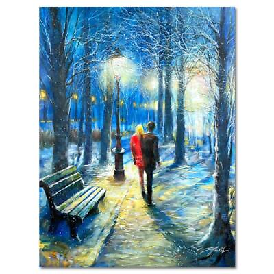 #ad Vadik Suljakov quot;Snow Walkquot; Original Oil Painting on Canvas Hand Signed Art $6000.00