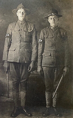 #ad RARE WW1 US ARMY 78th LIGHTNING DIVISION MP#x27;s w BATONS 1917 PHOTO POSTCARD RPPC $75.00