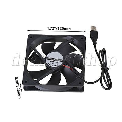 #ad Connector Quiet Computer DC 5V USB Cooler Cooling fan Ball Bearing120x120x25mm $11.88