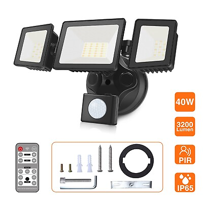 #ad 40W LED Security Light 3200lm Outdoor Dusk to Down Motion Sensor IP65 Flood Lamp $29.99