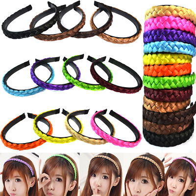 #ad Multi color False Hair Hairband for Women Braided Hair Hoop Hair Accessories $2.92