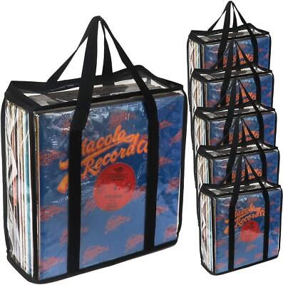 #ad Evelots 6 Pack Lp Vinyl Record Storage Bag clear Holds Up to 216 Albums no Dust $33.99
