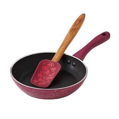 #ad The Woman Timeless Beauty Aluminum 8 Inch Frypan with Spatula Merlot $16.71