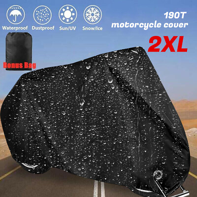 #ad XXL Waterproof Motorcycle Cover Heavy Duty for Sun Snow UV Rain Dust Resistant $19.99