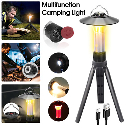 #ad Solar Portable LED Flashlight Rechargeable Multifunction Camping Tent Light Lamp $9.99