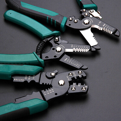 #ad Multifunctional Cable Wire Stripper Stripping Cutting Plier Cutter Crimping Tool $12.39