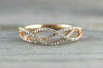 #ad 1.10Ct Round Cut Lab Created Diamond Wedding Women#x27;s Ring 14K Rose Gold Plated $60.00