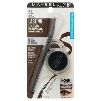 #ad Maybelline LASTING DRAMA Waterproof Gel Pot Eyeliner Brush 952 BROWN 0.106oz $10.00