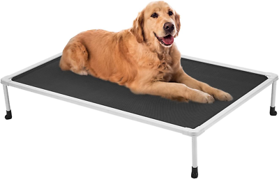 #ad Cooling Outdoor Elevated Dog Bed Chewproof Raised Dog Cots Bed for Large Dogs $80.99