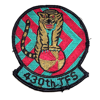 #ad VTG 430th TFS Tactical Fighting Squadron F16 Tiger Shoulder Patch US Air Force $15.99