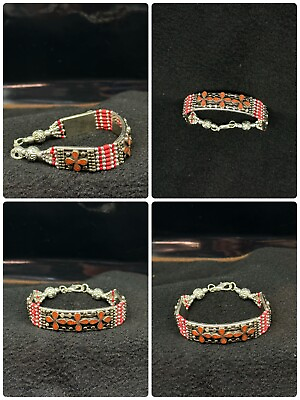 #ad Tibetan Nepalese Handmade Bracelet Coral Stone Ethnic Tribal Jewelry $25.00