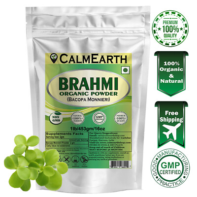 #ad Brahmi Leaf Organic Herbal Powder 100% Pure Bacopa Monnieri Stree Free Memory $20.70