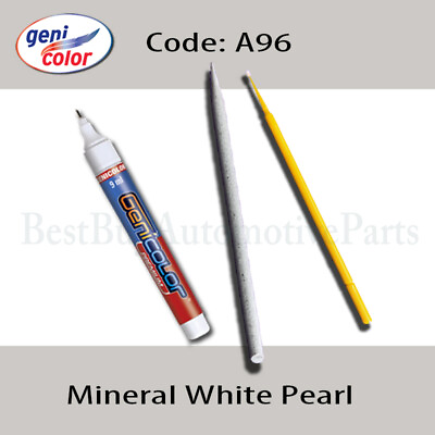 #ad OEM Touch Up Paint Pen Kit BMW A96 Mineral White Pearl Sanding Stick MicroBrush $23.99
