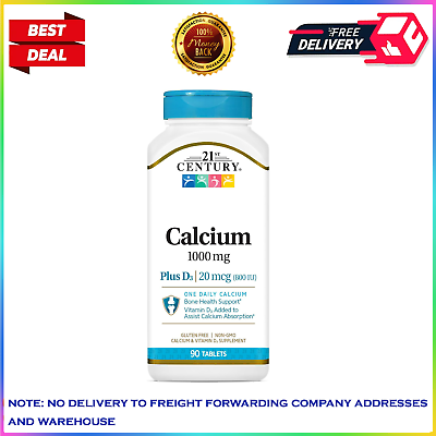 #ad 21st Century Calcium Plus D Tablets 1000 mg 90 Count $7.50