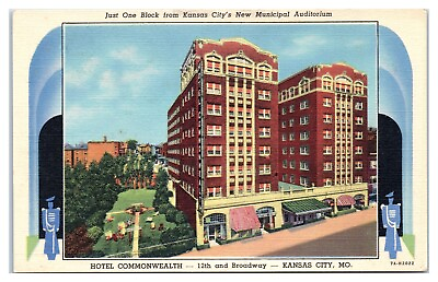#ad Postcard Hotel Commonwealth Broadway at 12th in Kansas City Missouri MO $7.75