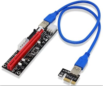 PCI E 1x to 16x Powered USB3.0 GPU Riser Extender Adapter Card $7.59