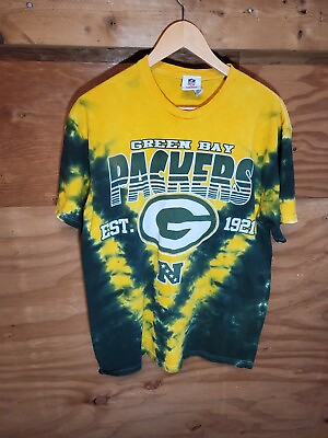 #ad NFL Green Bay Packers Large Tie Dyed T shirt Green Yellow NFL Team Apparel. $17.99
