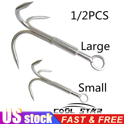 #ad Grappling Hook 3Claw Climbing Hook Stainless Steel Grapnel Hook Small Large Size $8.45