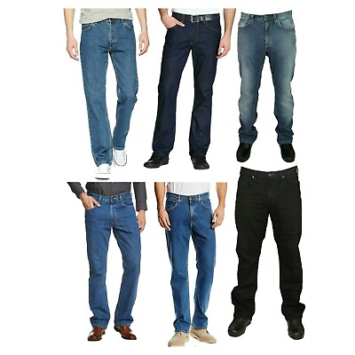#ad Mens Lee Jeans Brooklyn Stretch Denim Regular Fit Basic Straight Leg Casual Pant GBP 49.99