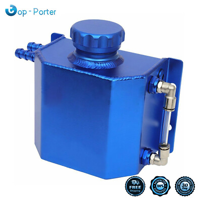 #ad 1L Aluminum Blue Coolant Overflow Bottle Recovery Water Tank Reservoir $29.89