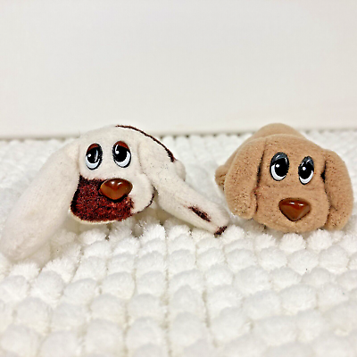 #ad Lot of 2 Mini Pound Puppies Galoob Plush Miniature Stuffed Toys Puppy Dogs $30.00
