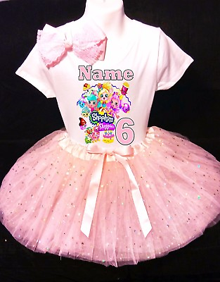 #ad Shopkins *With NAME* 6th Sixth 6 Birthday Pink Tutu Dress Fast Shipping $20.54