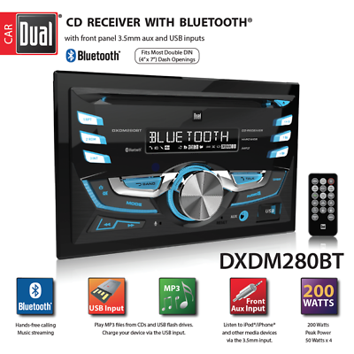 #ad DUAL DXDM280BT 2 Din AM FM CD MP3 Player Car Receiver EQ USB AUX Input Bluetooth $78.43