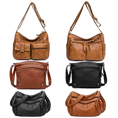 #ad Women Vintage Soft Leather Shoulder Bag Purse Lady Messenger Crossbody Bag Hobo $15.95
