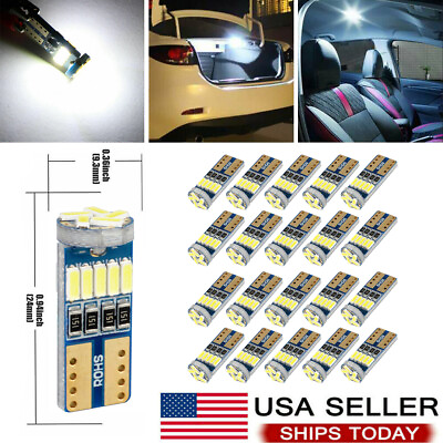 #ad 20PCS T10 W5W 4014 LED Canbus Error Free Light Bulbs 15SMD Car Wedge Maps Lamp $10.99