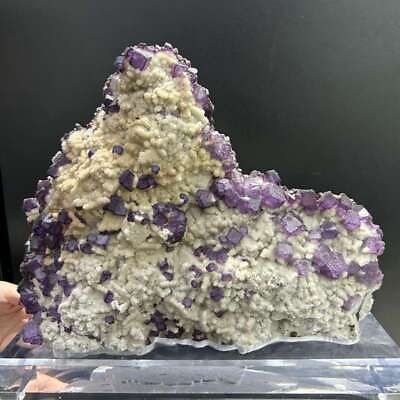 #ad 23LB Natural Purple Fluorite Crystal Mineral Specimen Calcite Quartz Cluster $1619.19