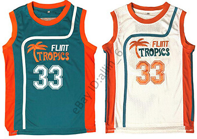#ad Jackie Moon #33 Flint Tropics Semi Pro Movie Men#x27;s Basketball Jersey Stitched $20.89