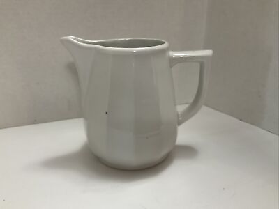 #ad Antique White Pottery Pitcher Mark 100 on the Bottom Frothing Pitcher $19.97