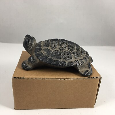 #ad Japanese Cast Iron Hisabi Turtle Figurine Statue Paperweight Home Garden Decor $21.95