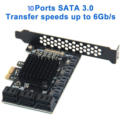 6 10 16 Port SATA PCIE 6Gbs Internal Adapter Converter SATA 3.0 Expansion Card $14.99
