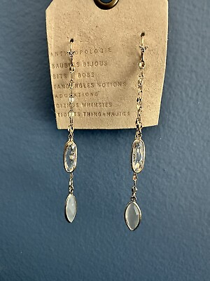 #ad Anthropologie gold crystal earrings NWT Never Worn $22.85