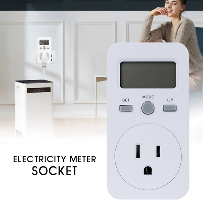 Digital Outlet Power Meter Energy Monitor Volt Watt Voltage Amps Socket Analyzer $9.98