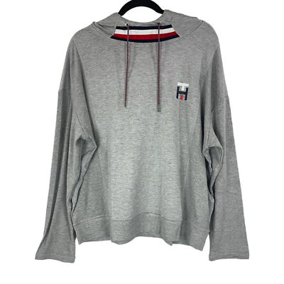 #ad Tommy Hilfiger size X Large XL sweatshirt gray tie hooded drawstring hooded $34.99