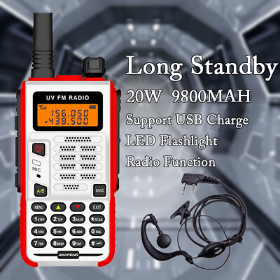 #ad BAOFENG 20W 9800MAH X5 PLUS VHF UHF WALKIE TALKIE DUAL BAND TWO WAY RADIO IP68 $44.08
