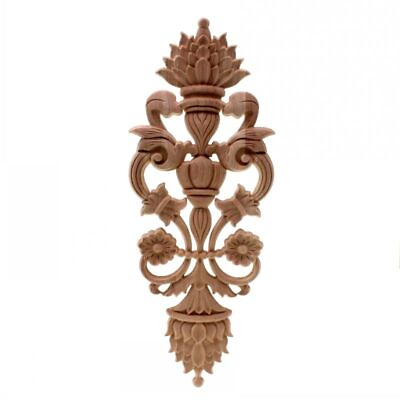 #ad Solid Wood Woodcarving Decal Home Furniture Carved Window Door Decor Applique $17.99
