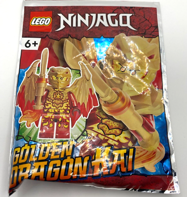 #ad Lego Ninjago Golden Dragon Kai Minifigure Rare Foil Pack New Sealed $14.95