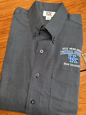 #ad NCAA 2012 Final Four Basketball Kentucky Wildcats Gray L S Button Down Shirt M $19.88