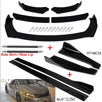 #ad For Kia Optima Sedan Front Bumper Spoiler Body KitSide SkirtRear Lip Black $79.99