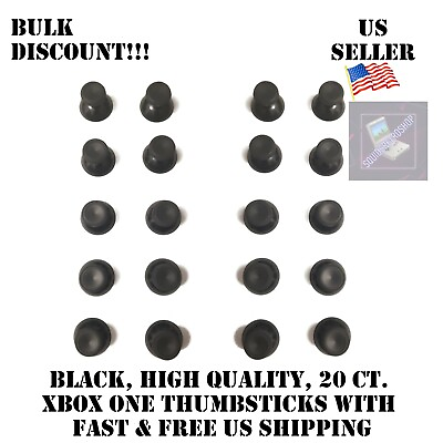 #ad 20x Black Thumb Analog Stick Thumbstick Replacements Xbox One Controller US SALE $7.29