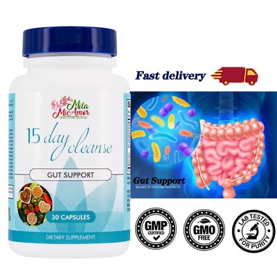 #ad Original Product Gut and Colon Support 15 Day Cleanse Detox 30 CAPSULES Non GMO $49.50