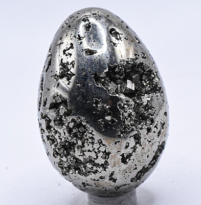 #ad 60mm Iron Pyrite Cubes Druzy Geode Egg Sparkling Natural Cluster Specimen Peru $30.36