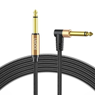 #ad 10ft Electric Guitar Cable Right Angle Braided 90 Degree Guitar Amp Cord $13.88