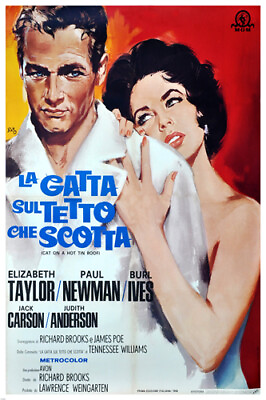 #ad CAT on a HOT TIN ROOF movie poster SEDUCTION liz TAYLOR paul NEWMAN 20x30 $9.99