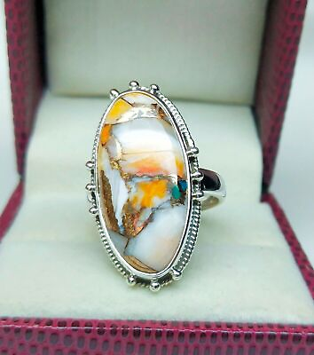 #ad Oyster Copper Turquoise Gemstone 925 Sterling Silver Handmade Ring All Size $18.57