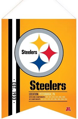 #ad Pittsburgh Steelers 18 x 24 Inch Scroll Flag Banner Premium Quality Soft Felt $24.78