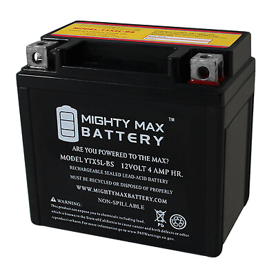 #ad Mighty Max YTX5L BS 12V 4AH Battery Replacement for ES5L BS PTX5LBS PTX5L BS $22.99